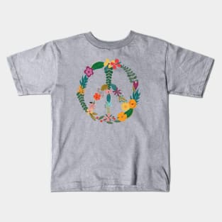 Floral Peace Sign Kids T-Shirt